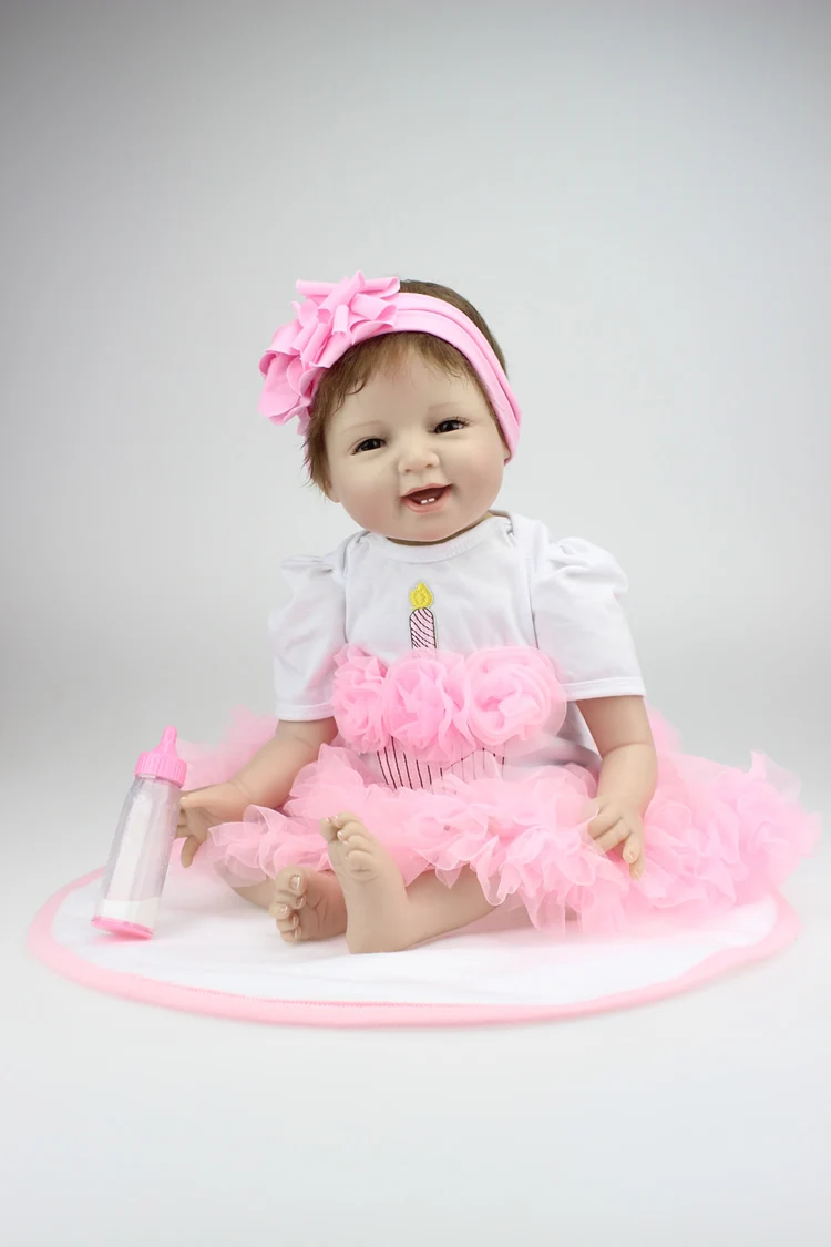 

55 cm NPK Best Play Poupee Toys kids Girl Doll In Beautiful Skirt About 22inch Handmade Silicone Reborn Dolls Toys For Girls