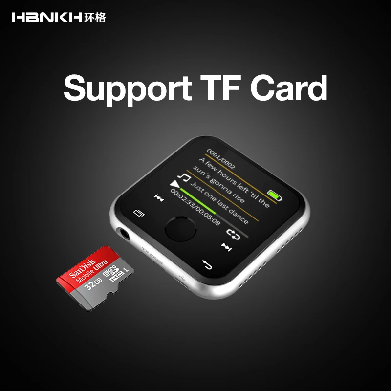 HBNKH R320 1,8 дюймов сенсорный экран MP3-плеер Bluetooth FM радио Запись Mp3 музыкальный плеер Hifi 8G электронная книга Встроенный динамик электронная книга