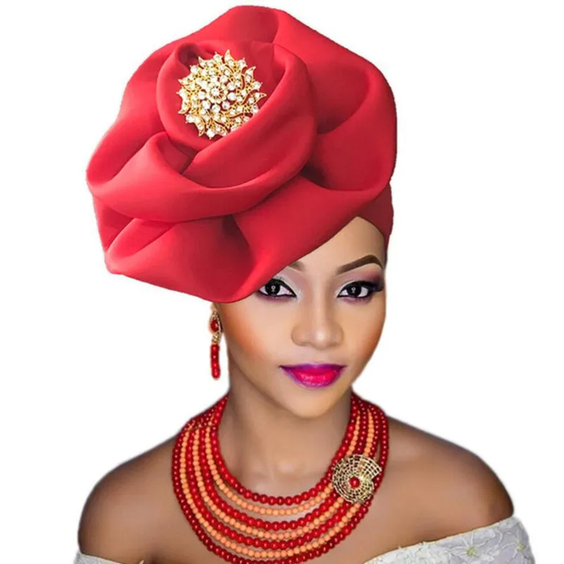 2019 Новое поступление головной убор ASO OKE с бисером африканская повязка тюрбан для