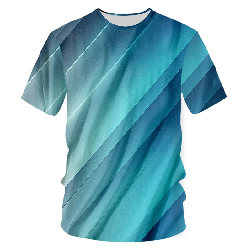 UJWI Новая повседневная полосатая Мужская футболка с коротким рукавом и круглым