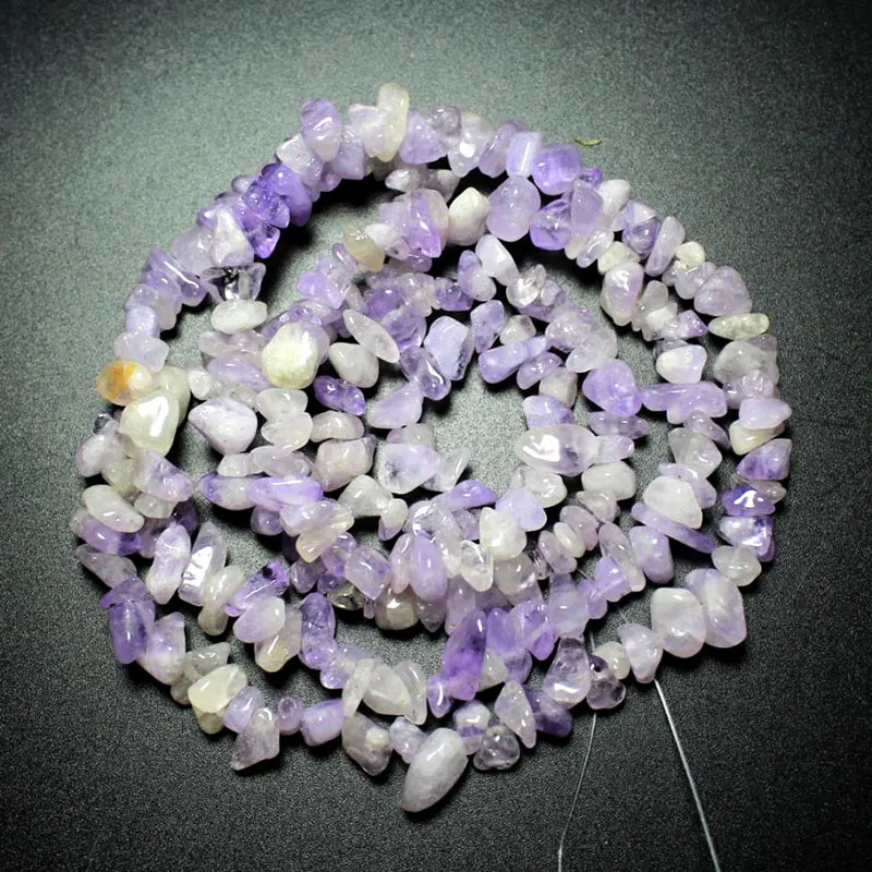 Light amethyst Длина 34,5 дюйма натуральный гравий неправильной формы каменные бусины для изготовления ювелирных изделий Кристалл Агаты турмалины DIY браслет ожерелье 5-8 мм - Цвет: Light amethyst