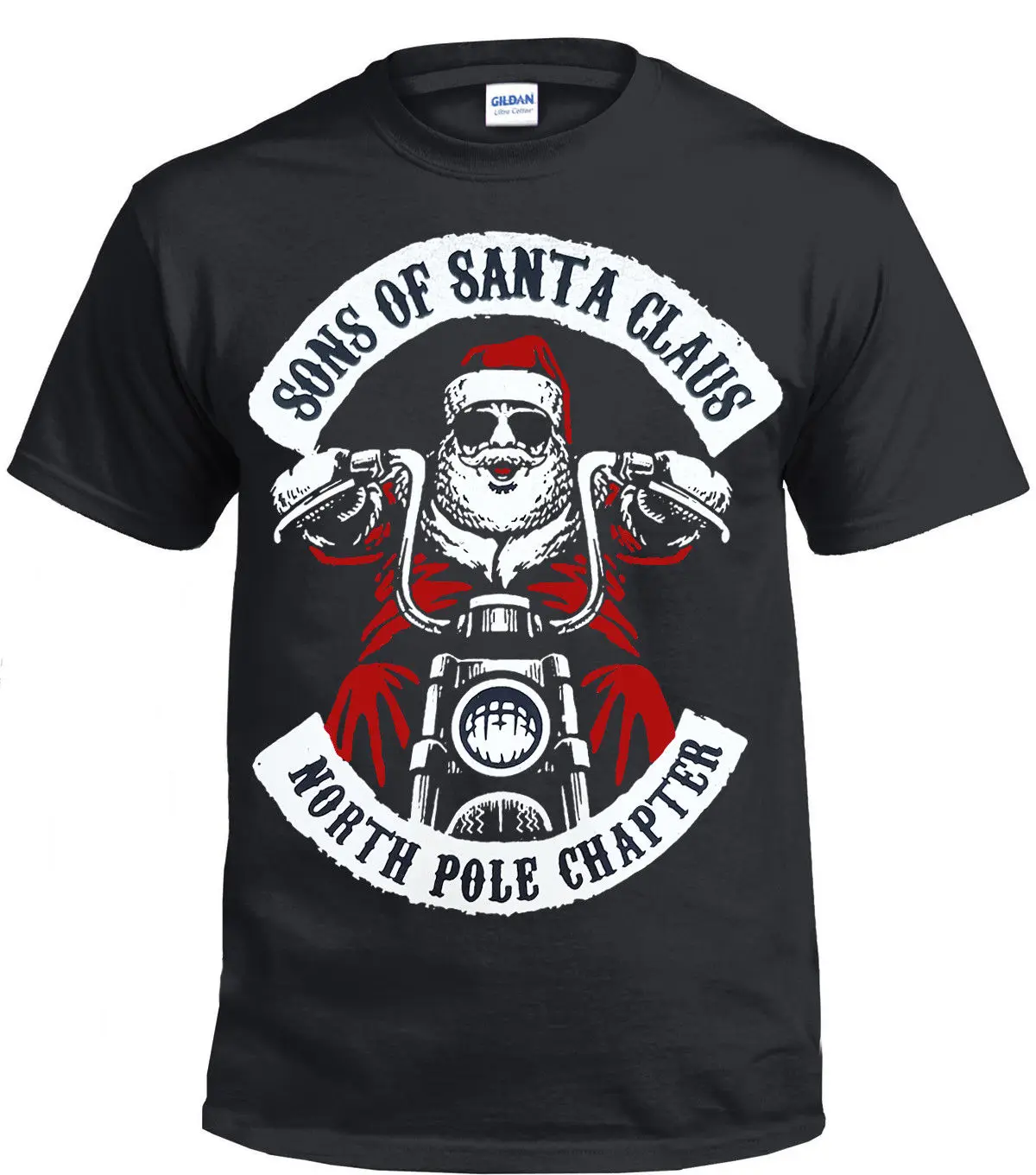 Мужская футболка с надписью Sons Of Santa забавная Байкерская декором Нарядная