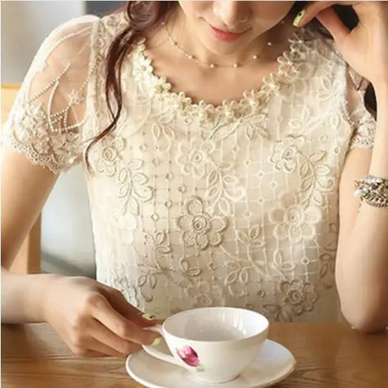 2019 мода лето новое предложение женская шифоновая кружевная рубашка Топ Вышивка