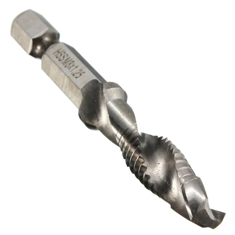6 шт. M3-M10 композитный кран сверло Резьба спиральный винт кран 1/4 ''шестигранный HSS бурение электроинструмент