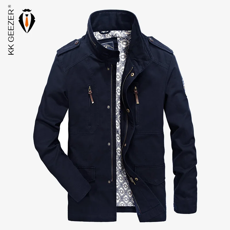 Мужские куртки Брендовые пальто с несколькими карманами осенняя