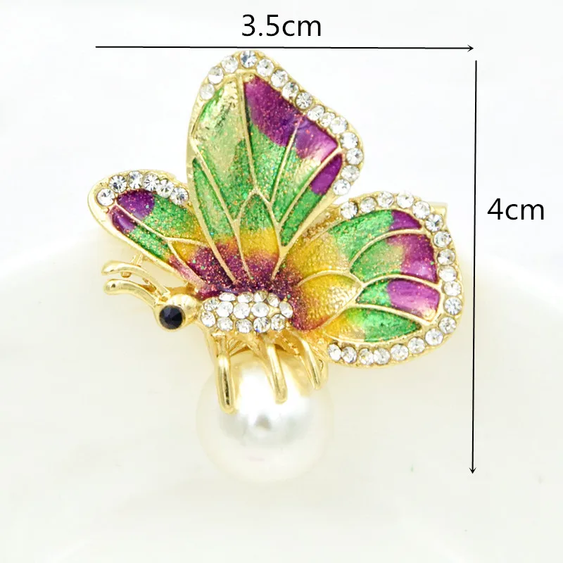 Розничная продажа! Милая маленькая бабочка брошь Потрясающие прозрачные