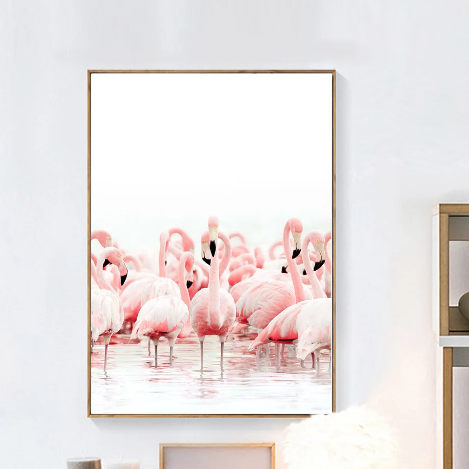 Настенная живопись на холсте розовая роза Фламинго Париж морской пейзаж