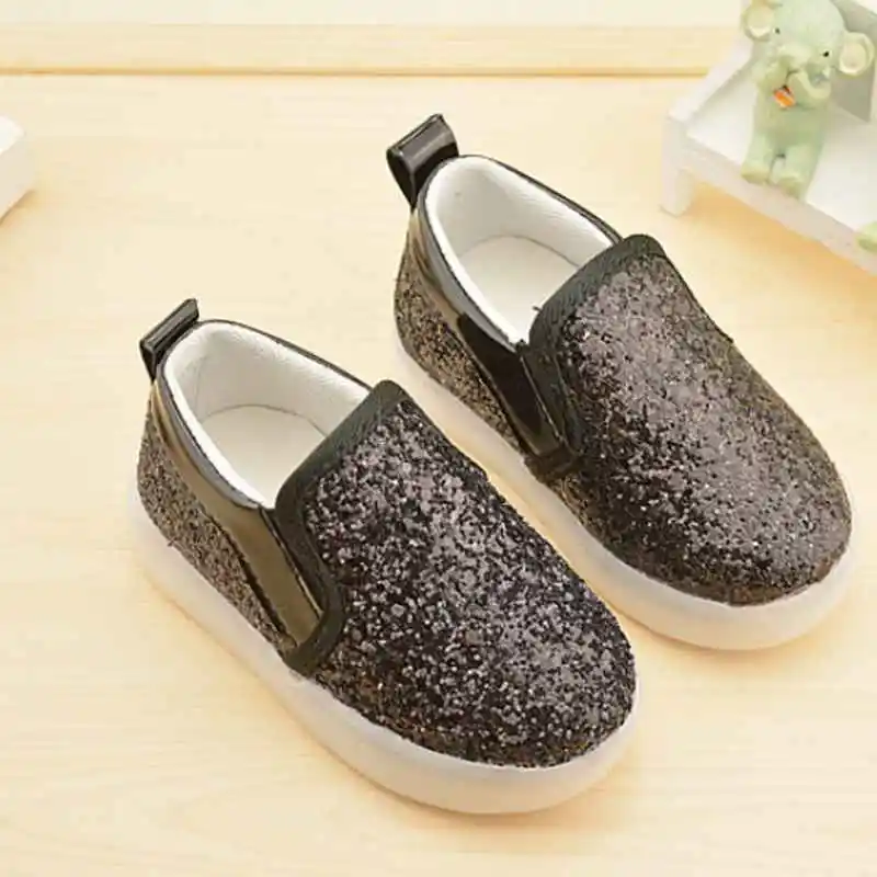 New Boys Girls Led Light Up PU Leather Children Shoes Luminous Glowing Flats Sneaker Sports Casual Running Kids Shoe Size 21-30 | Детская