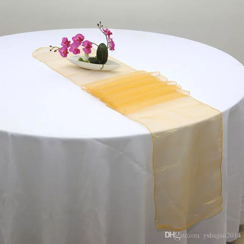 

New Table Runner HOT color /new x 30 Pieces 12"x108" Organza Runners Wedding Party Supply Decorations 25 Kinds of Color