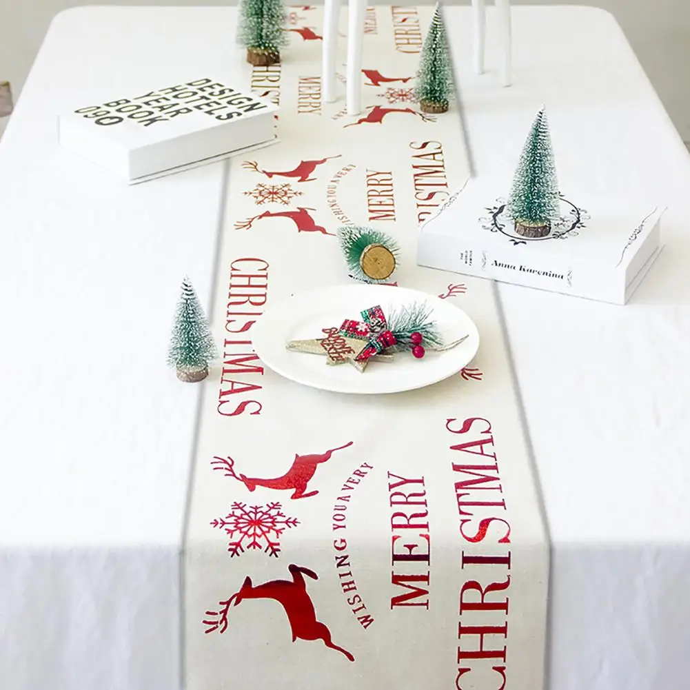 Рождественская скатерть с принтом лося Рождественское украшение на стол