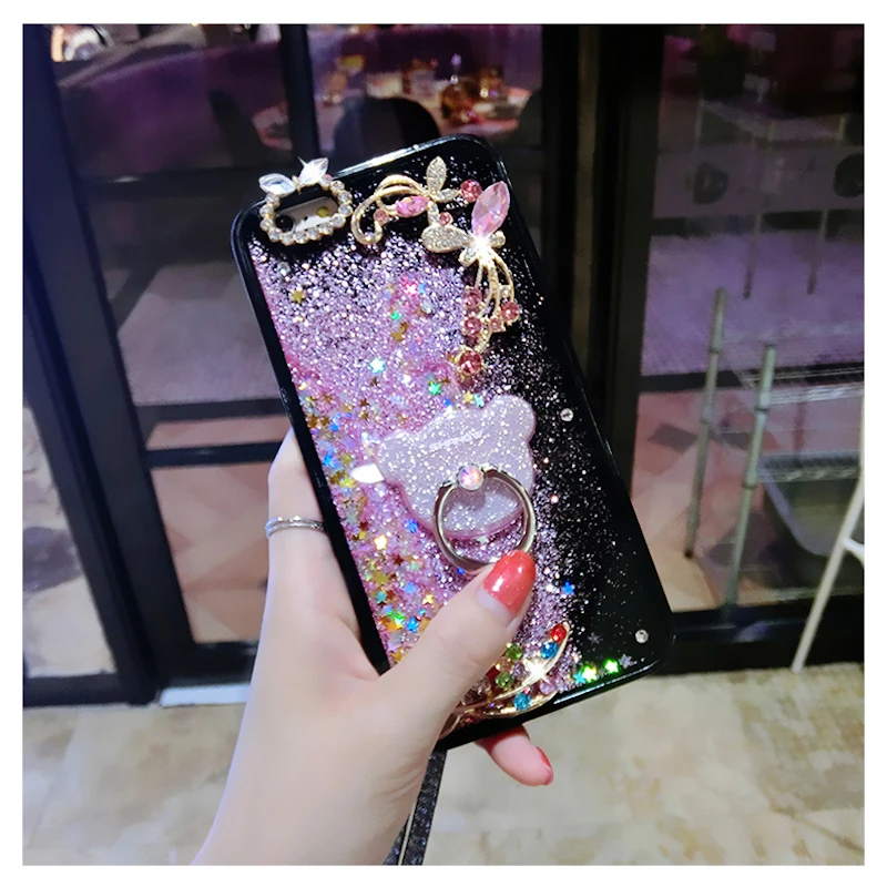 Чехол с бриллиантовым кольцом для iPhone 6 6s 7 8 plus XS max XR Samsung galaxy s7 edge s8 s9 note 9 a8 |