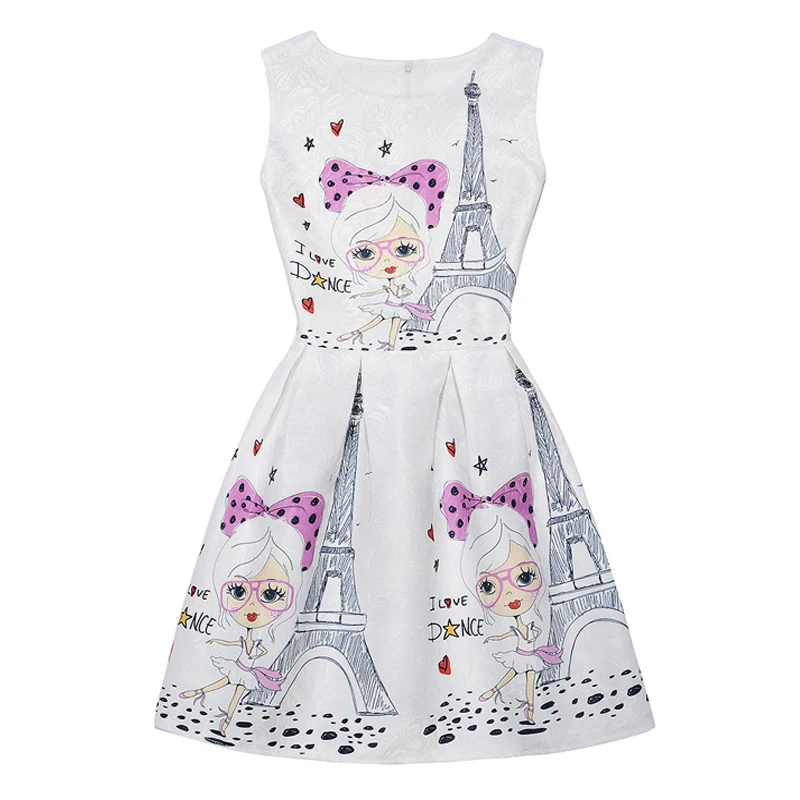 Girls Dresses Teenagers Sleeveless Dress Floral Print Butterfly Princess Party Casual Vestido Clothing | Детская одежда и обувь