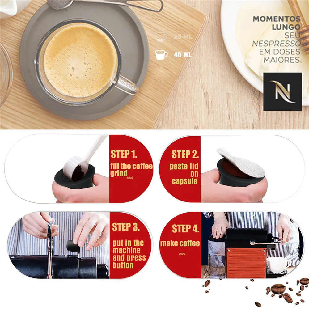 Nespresso совместимые капсулы для DIY кофе эспрессо 1000 шт пустые + наклейки крышки 5