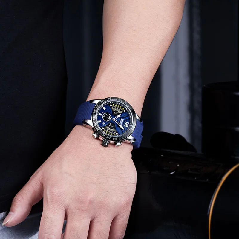 MEGIR часы мужские креативные модные Хронограф Спортивные наручные люксовый бренд