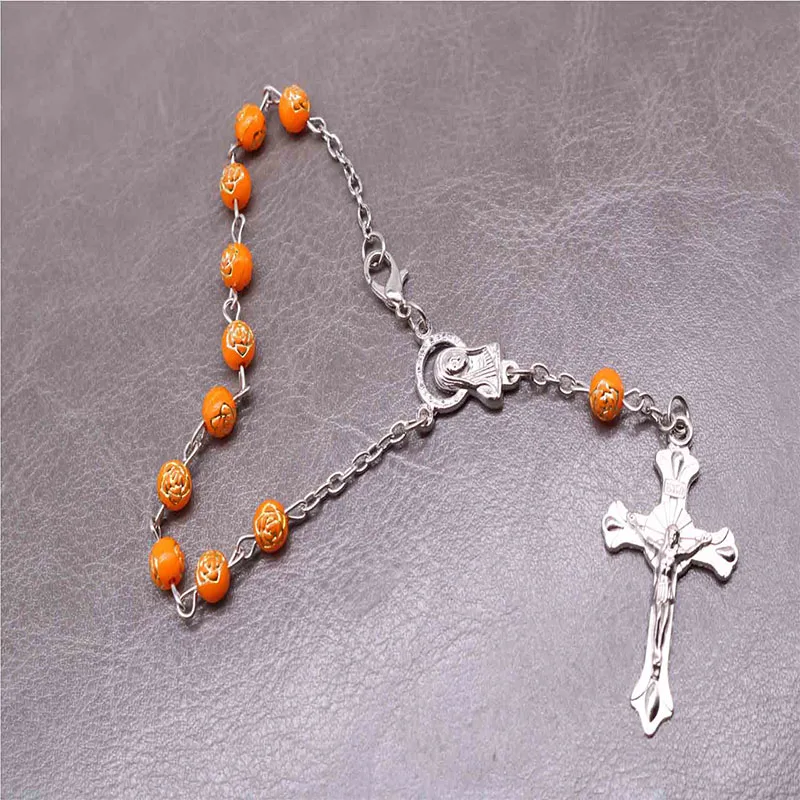 Браслет с подвеской 48 шт./новый тренд кристаллами крестом в виде розари