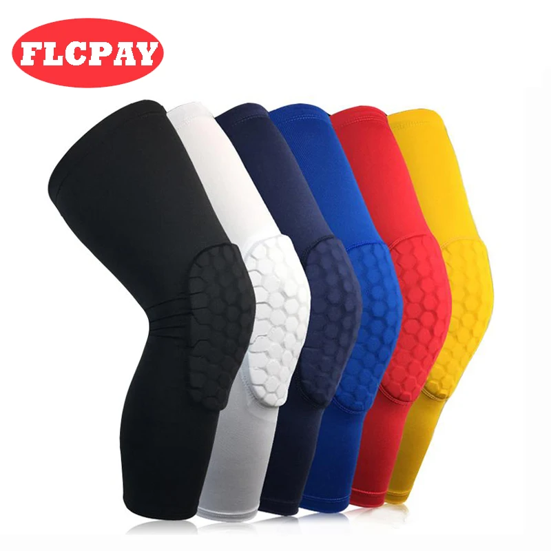 

New 1PCS Men Honeycomb Sport Safety Volleyball Basketball Kneepad Compression Socks Knee Wraps Brace Protection Knee Pads