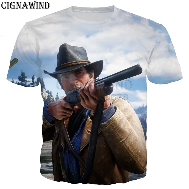 Модные популярные горячие игры красные изображения из фильма «red Dead Redemption» 2 футболки для мужчин/женщин 3d печать футболки Повседневная Harajuku стиль футболка уличная топы - Цвет: 09