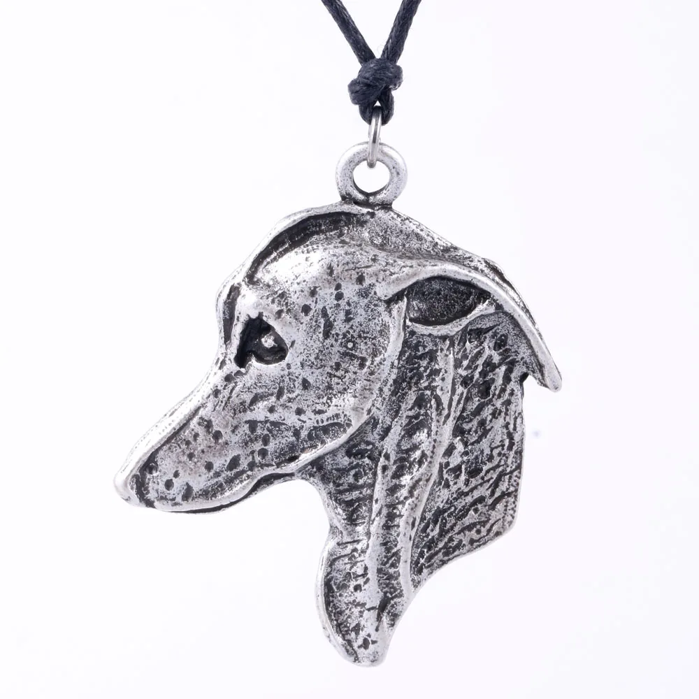 Antique Silver Для мужчин Для женщин ожерелье с собакой собака принять Rescue Серый собака Форма домашних животных в стиле кулон украшение цепочка A001 45*50 мм - Окраска металла: Antique Silver