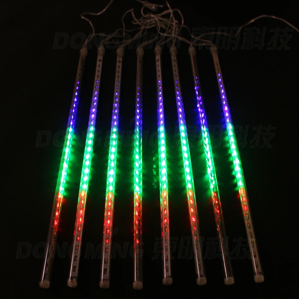 100 компл. 8 шт./компл. 30 см метеоритный дождь трубы светодиодные лампы 110 240 в ЕС США