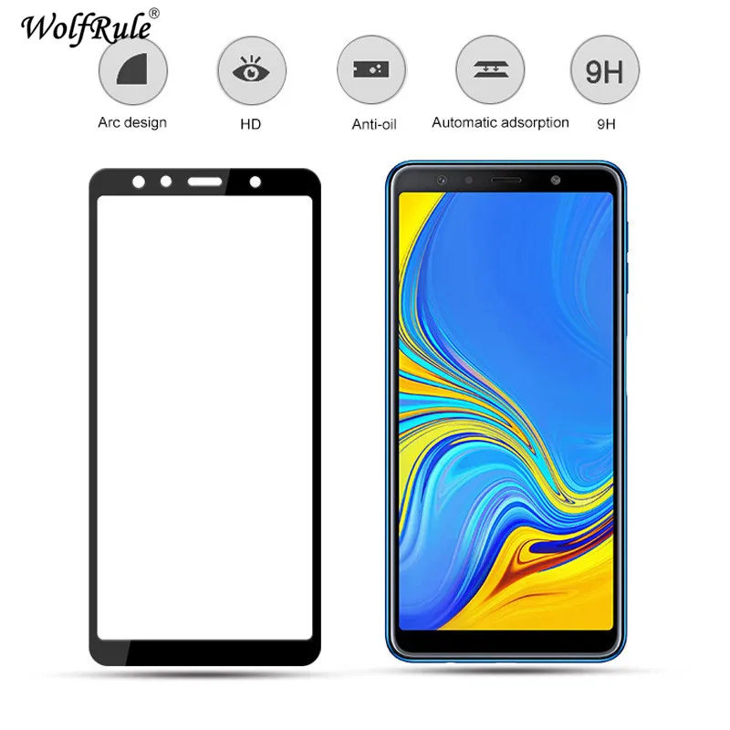 2 шт ЖК экран протектор для Samsung Galaxy A7 2018 полное клеевое стекло A750 покрытие