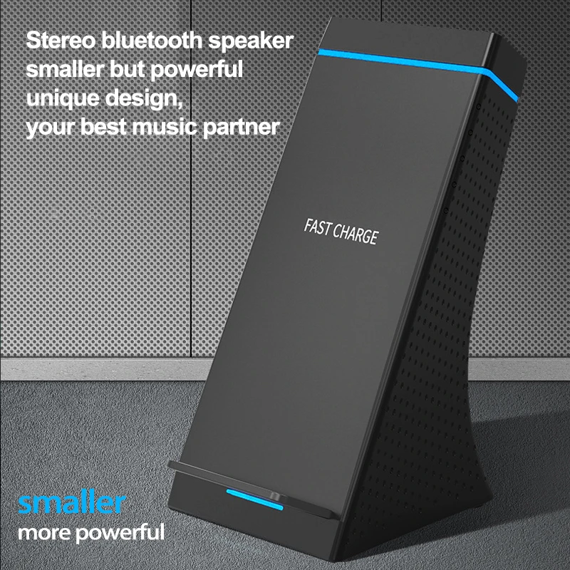 3 In 1 Qi Fast Wireless Charging Stand With Bluetooth Speaker For All Mobile Phones 5W 7.5W 10W | Мобильные телефоны и