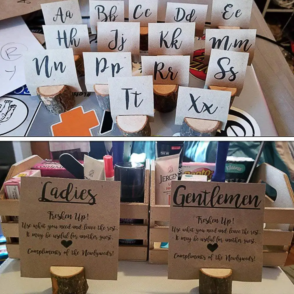 Adeeing 10 шт деревянные цилиндрические Держатели для фото карт свадебного