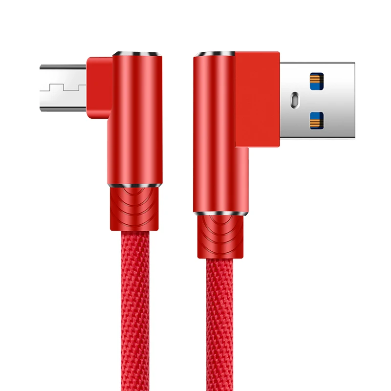 Suntaiho Micro USB кабель 90 градусов USB кабель 1 м 2 м 3 м для samsung S7 S6 2.4A Быстрая зарядка для huawei для Xiaomi Tablet кабели