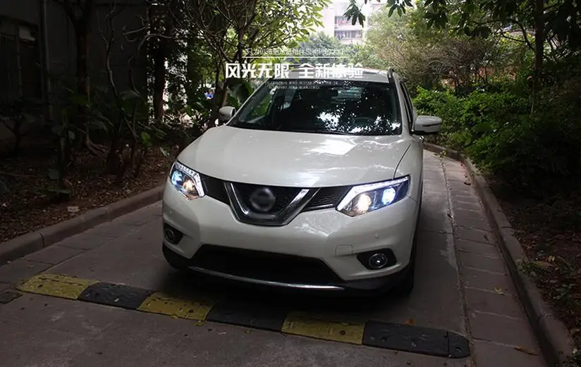 2pcs car Head light For X-Trail Rogue Headlights~/~2016year rogue headlight x trail xtrail DRL HI LO HID xenon
