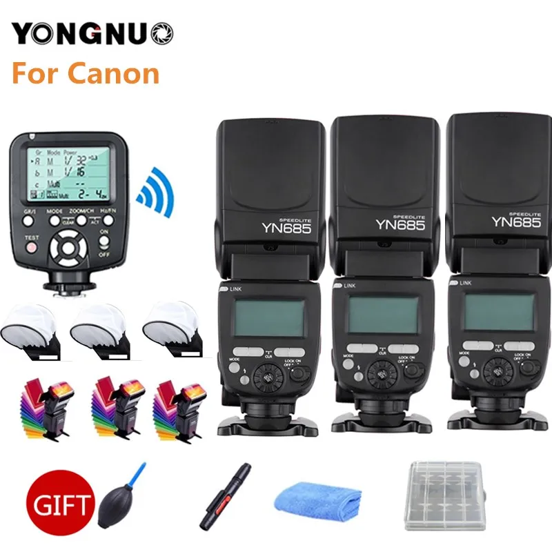 3 шт. YONGNUO YN685C E-TTL 1/8000s HSS радио Slave Mode Flash Speedlite + YN560-TX триггер для Canon 7D 70D 60D 700D DSLR