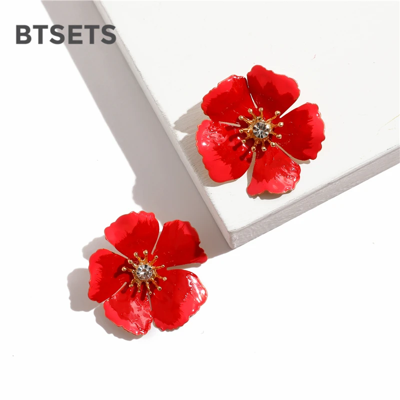 Женские серьги-гвоздики с цветком желтые массивные серьги для женщин свадебные