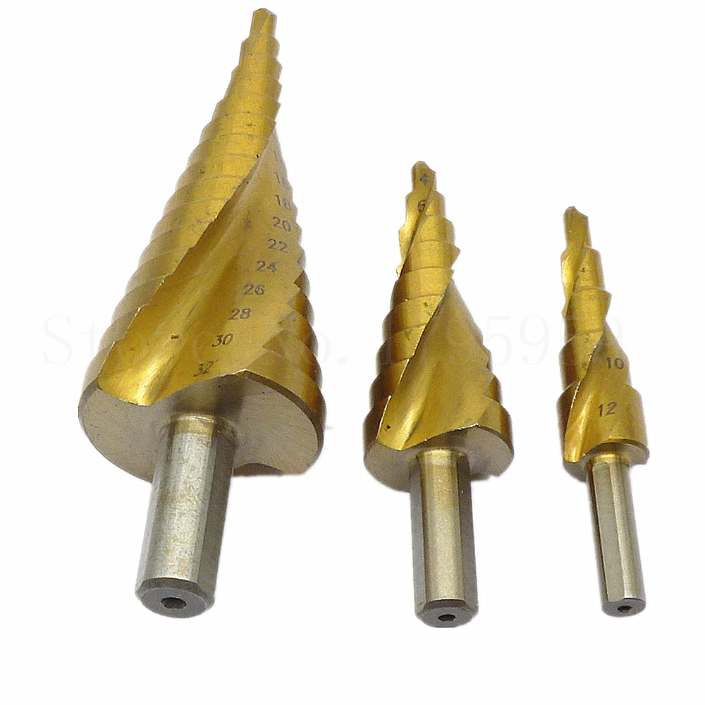 3 шт. ступенчатые сверла с титановым покрытием 4-32 мм 4-20 | Инструменты