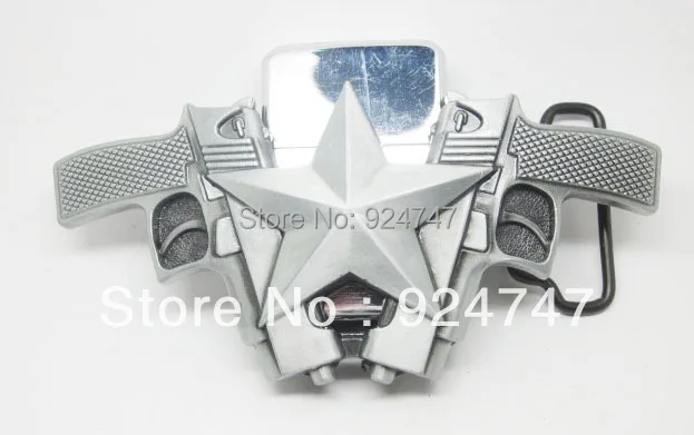 Двойной Пистолет звезда Съемный легкий пояс Пряжка Пистолеты Книги об оружии |