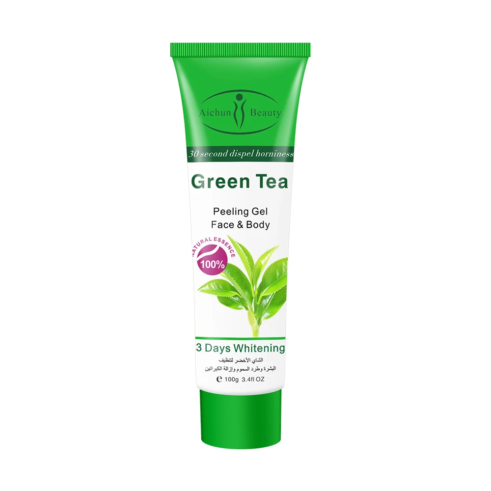green tea 100 г пилинг очищающее средство для лица Натуральный Отшелушивающий отбеливание и осветление средство для отшелушивания для лица пилинг-скраб гель может падение TSLM1 - Цвет: green tea
