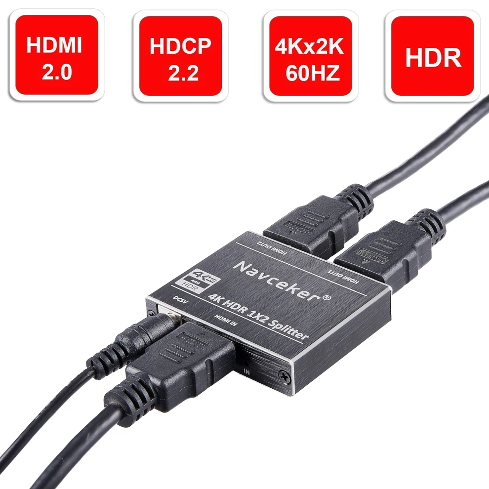 4K@ 60Hz UHD HDR HDMI 2,0 сплиттер 1x2 1 в 2 Выход HDMI 2,0 HDCP 2,2 сплиттер переключатель коробка HDMI сплиттер 2,0 для HD tv PS3 Apple tv