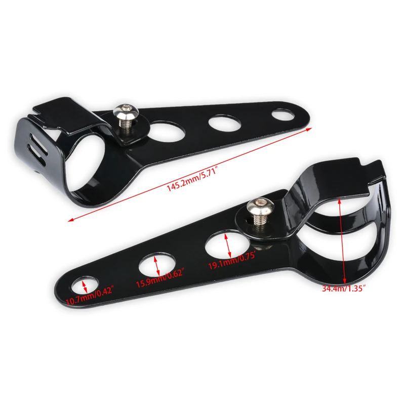 1 пара мотоциклетных фар головного света лампа кронштейн черный Универсальный