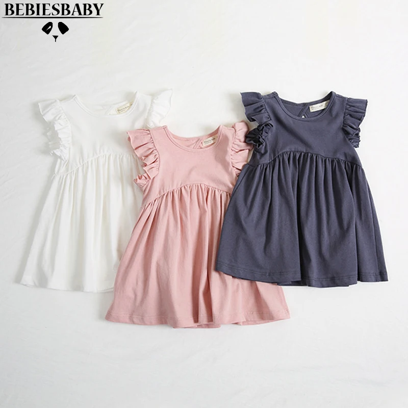 Платья для маленьких девочек детское летнее платье ажурное с рукавами-летучими