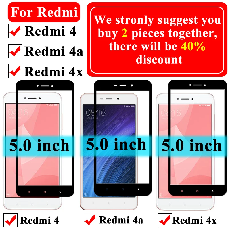 Защитное стекло для экрана ksio mi redmi 4x для xiaomi xia mi red mi 4a закаленное x4 xio mi 4 xao mi a4 armor redm shield
