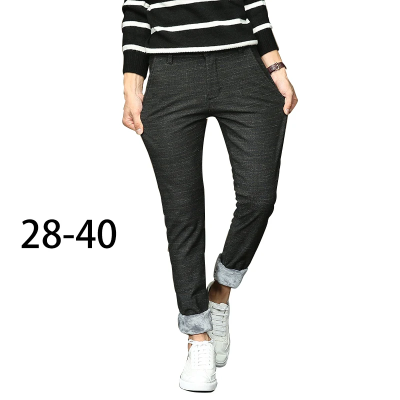 Зимние теплые флисовые брюки мужские плотные новинка 2019 синие черные серые