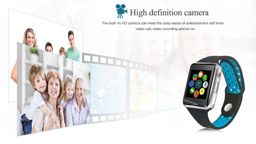 Bluetooth Smart Watch M3 With Camera Facebook Whatsapp Twitter Sync SMS Smartwatch Support SIM TF Card For IOS Android | Электроника
