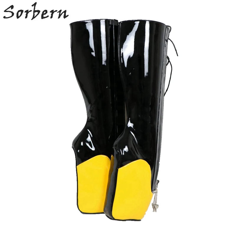 Женские сапоги на танкетке с замком-молнией экзотическом каблуке | Обувь