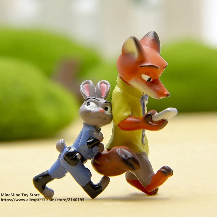 DISNEY Zootopia Ник лиса Джуди Кролик 3 4 см фигурка героя коллекция кукол из ПВХ игрушки