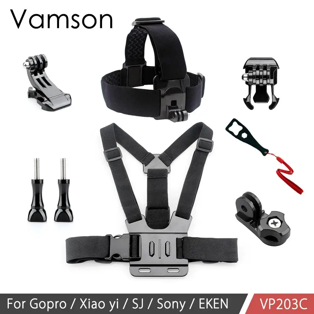 Vamson для Gopro Hero 6 5 4 комплект аксессуаров нагрудный ремень плавучий поплавок адаптер крепление для Yi 4K для SJCAM для Eken камера VP203B - Цвет: VP203C