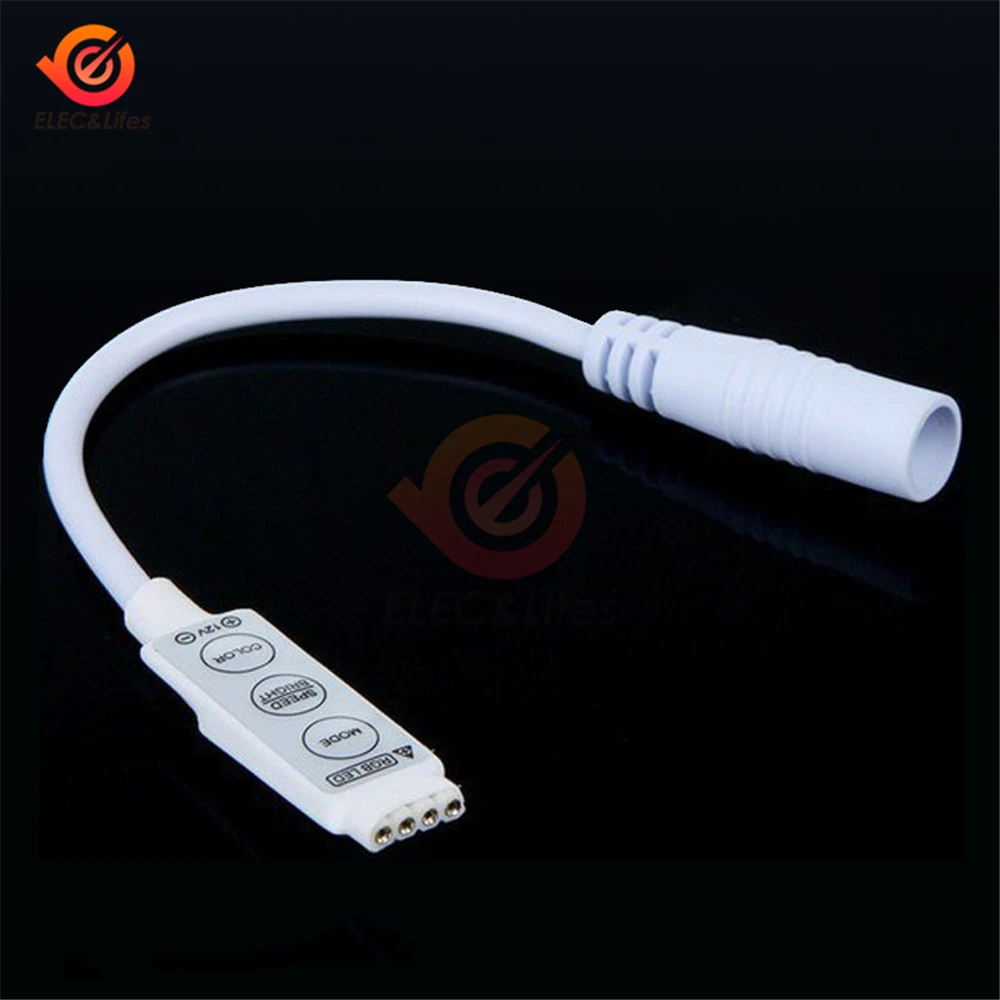 2 шт. 12 В мини светодиодный диммер Диммируемый RGB контроллер разъем для