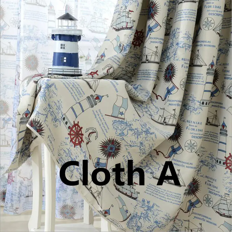 Cloth A Навигационный Маяк руль детская комната занавески ночь Тюль затемненные шторы для спальни шторы WP237C - Цвет: Cloth A