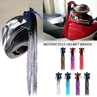 punk style motorcycle scattered gradient ramp helmet braids twist braid horn motocross motorbike off road moto decoration braids