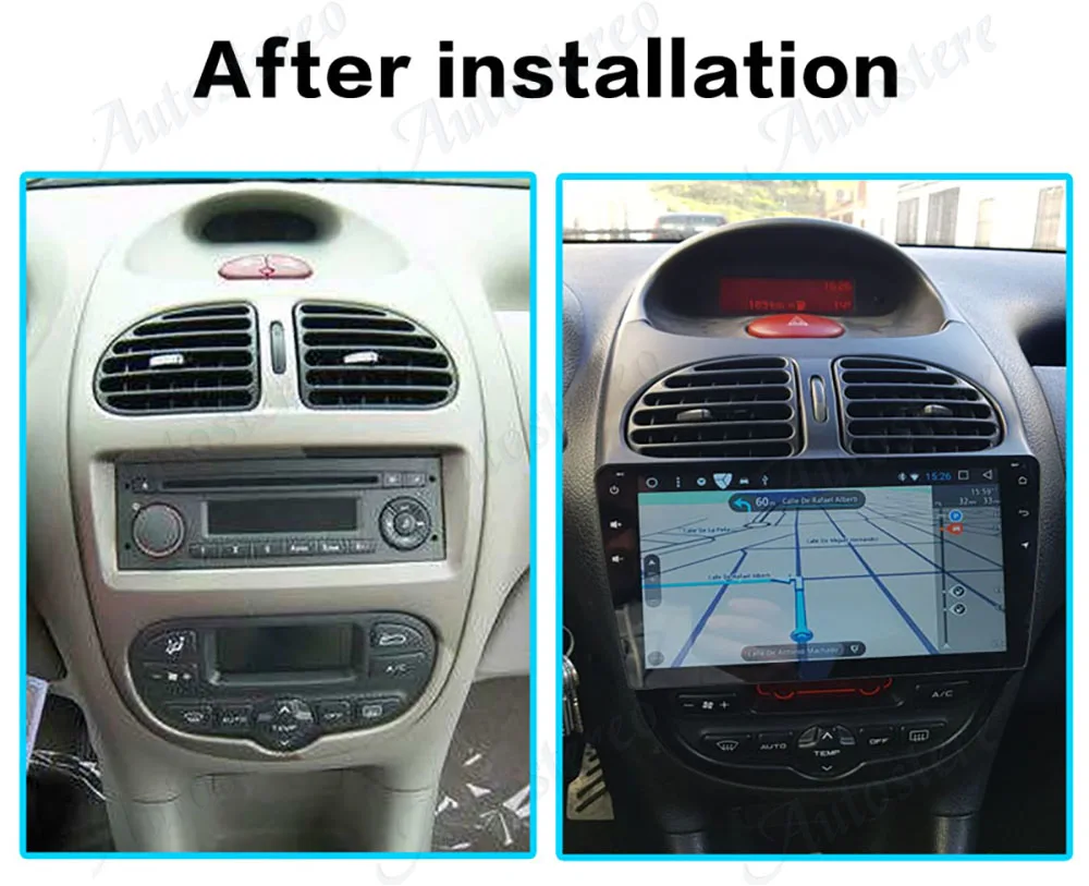 Автомагнитола 9 дюймов IPS Android 0 для Peugeot 206 2000 2016 FM Аудио Видео Мультимедиа GPS
