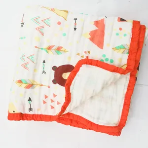 3-слойное одеяло из 100% хлопка, Пеленальное суперудобное постельное белье для новорожденных, Пеленальное Одеяло для младенцев, муслиновое одеяло