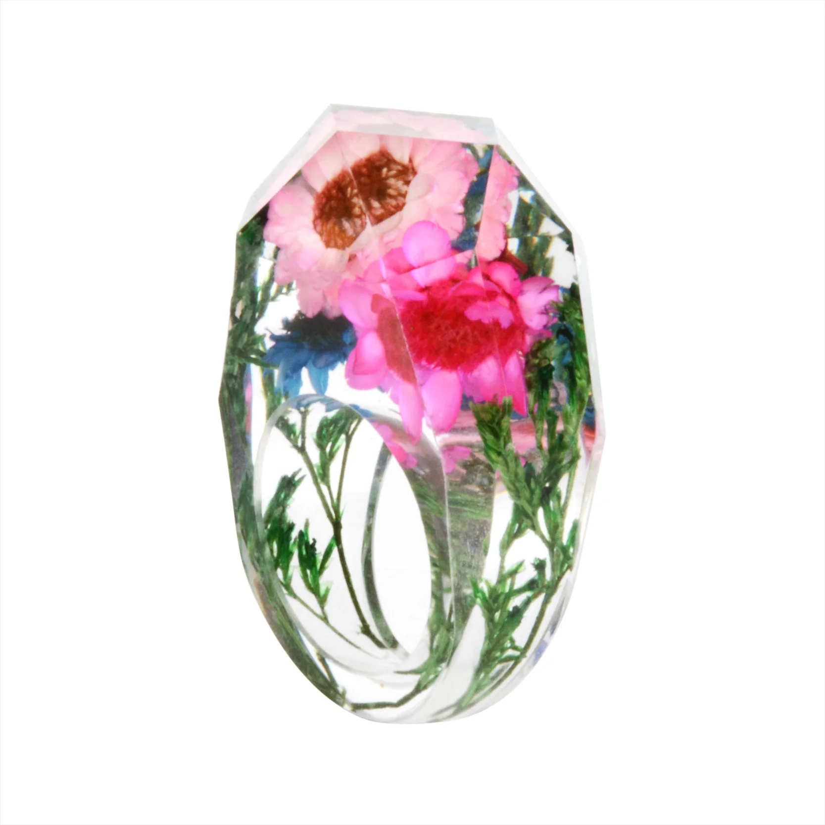 Женское кольцо из смолы с кристаллами и цветными цветами|band ring|resin ringring finger |