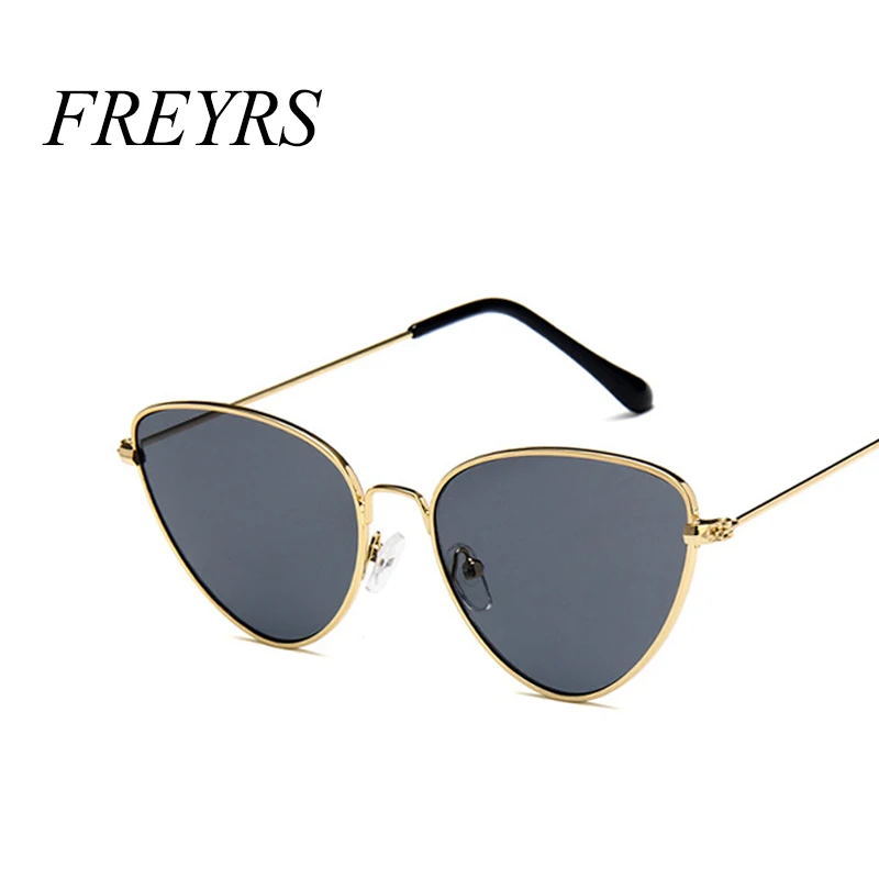 Женские Винтажные Солнцезащитные очки кошачий глаз freyers золотистые