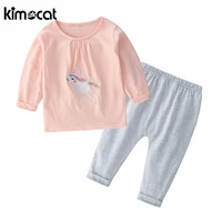 kimocat baby boy girl clothes long sleeve spring autumn cute cotton animals horse rainbow printing boys girls clothing set